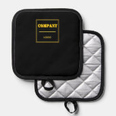 Personalized Company Black Modern Custom Business Topflappen (Vorderseite/Rückseite)