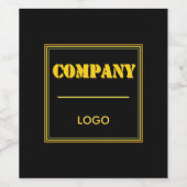 Personalized Company Black Modern Custom Business Weinetikett (Einzelnes Label)