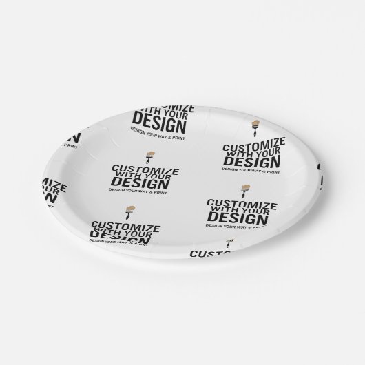 Personalized Company Branded Custom Minimalist  Pappteller (Schrägansicht)