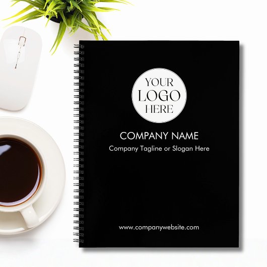 Personalized Company Business Logo Template Black Notizblock