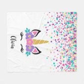 Personalized Confetti Unicorn Blanket – Polka Dot  Fleecedecke (Vorderseite (Horizontal))