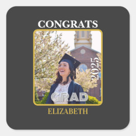 Personalized congrats grad 2025 quadratischer aufkleber