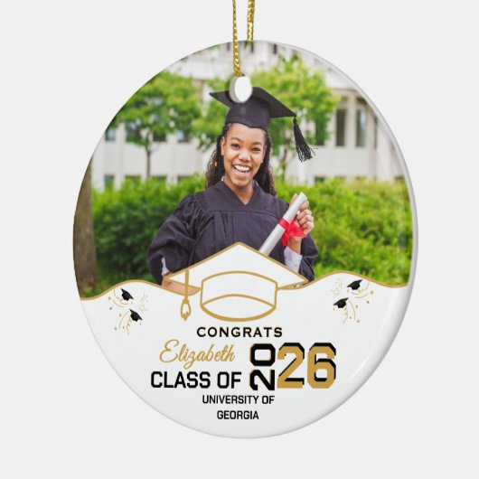 Personalized Congrats Graduate Gift Custom Photo Keramik Ornament (Links)
