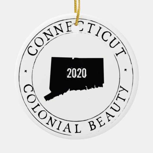 Personalized Connecticut Christmas Ornament! Keramik Ornament (Vorne)