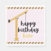 Personalized Construction Birthday Napkins Serviette (Vorderseite)
