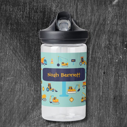 Personalized Construction Truck Bottle for Boys Trinkflasche
