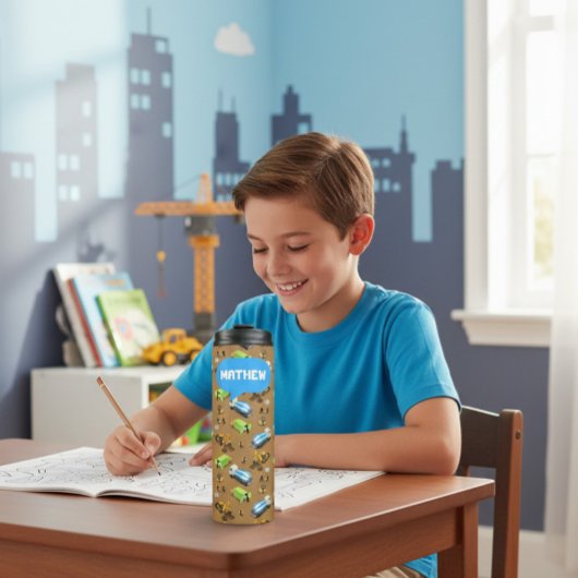 Personalized Construction Vehicles & Workers  Thermosbecher