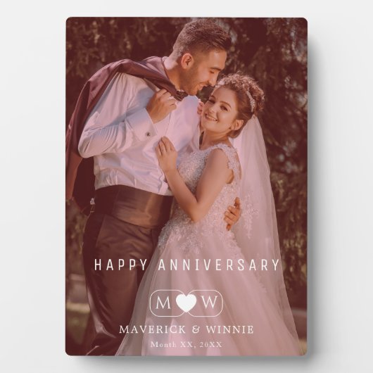 Personalized Contemporary Anniversary Keepsake Fotoplatte (Vorderseite)