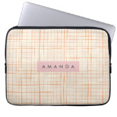 Personalized Contemporary Peach Line Art Laptopschutzhülle (Vorderseite)