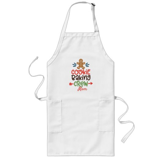 Personalized Cookie Baking Crew-Gingerbread Man Lange Schürze (Vorne)