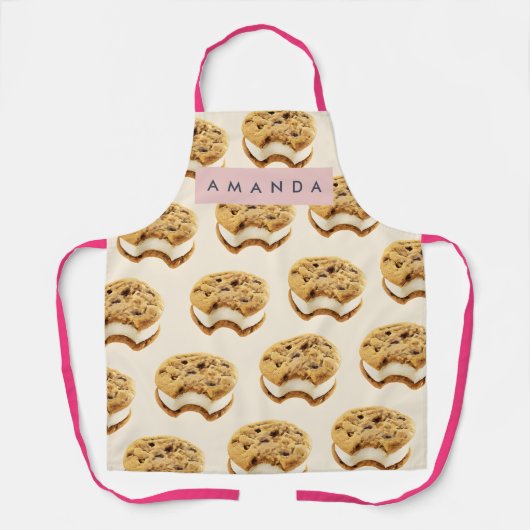 Personalized Cookie Ice Cream Sandwich Pattern Schürze (Vorderseite)