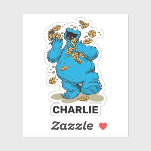 Personalized Cookie Monster Crazy Cookies Aufkleber (Blatt)
