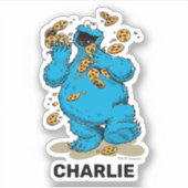 Personalized Cookie Monster Crazy Cookies Aufkleber (Vorderseite)