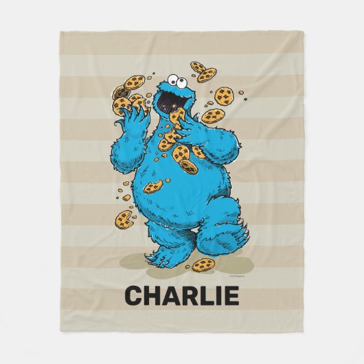 Personalized Cookie Monster Crazy Cookies Fleece (Vorderseite)