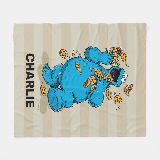 Personalized Cookie Monster Crazy Cookies Fleece (Vorderseite (Horizontal))