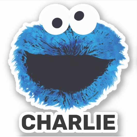 Personalized Cookie Monster | Watercolor Aufkleber (Vorderseite)
