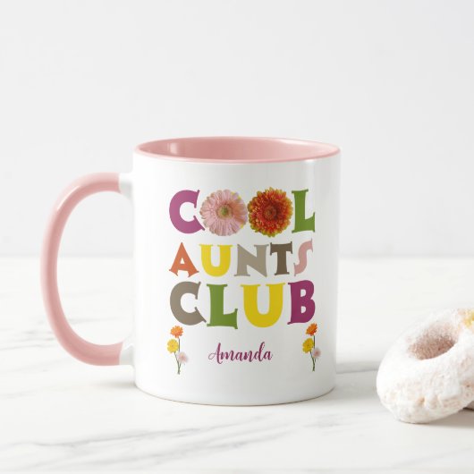 Personalized Cool Aunts Club Coffee Tasse (Mit Donut)