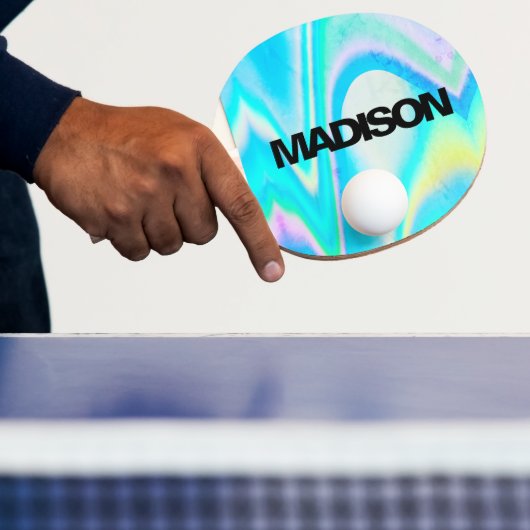 Personalized Cool Cute Name Holographic Wave Tischtennis Schläger (InSitu)
