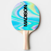 Personalized Cool Cute Name Holographic Wave Tischtennis Schläger (Vorderseite)
