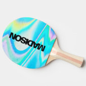 Personalized Cool Cute Name Holographic Wave Tischtennis Schläger (Seitenansicht)