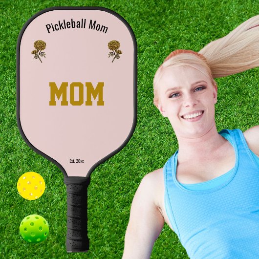 Personalized Cool Pink Elegant Pickleball Mom Gift Schläger