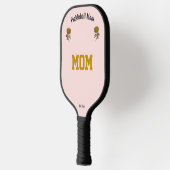 Personalized Cool Pink Elegant Pickleball Mom Gift Schläger (Links)