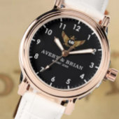 Personalized copule names initials and monogram armbanduhr