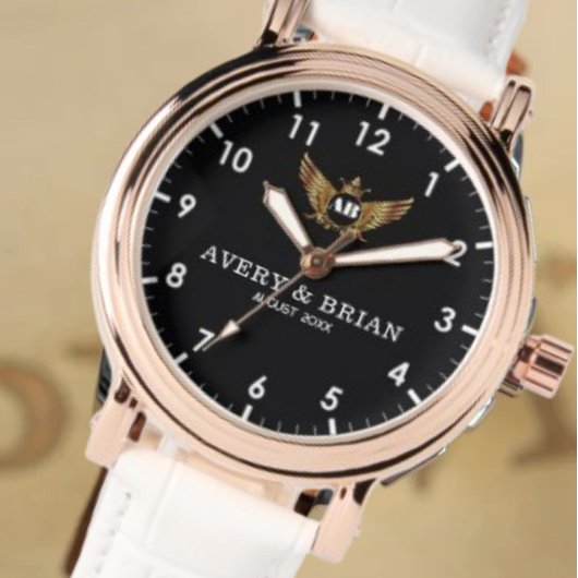 Personalized copule names initials and monogram  armbanduhr