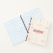 Personalized Coquette Blush Pink Bow Ribbon Notizblock (Innenseite)