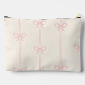 Personalized Coquette Blush Pink Bow Ribbon Zubehörtasche (Rückseite)