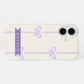 Personalized Coquette Bow Name Girly Aesthetic iPhone 16 Hülle (Rückseite (Horizontal))