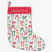 Personalized Coquette Christmas Bows Stocking Kleiner Weihnachtsstrumpf (Vorderseite)