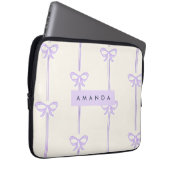 Personalized Coquette Pastel Lavender Bow Ribbon  Laptopschutzhülle (Vorne Rechts)