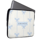 Personalized Coquette Pastel Soft Blue Ribbon Bow Laptopschutzhülle (Vorne Rechts)