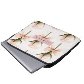 Personalized Coquette Pattern Blush Rose & Bow  Laptopschutzhülle (Vorne Knopf)