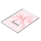 Personalized Coquette Pink Bow Girl Notizblock (Linke Seite)
