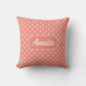 Personalized Coral Polka Dot Throw Pillow  Kissen (Vorderseite)