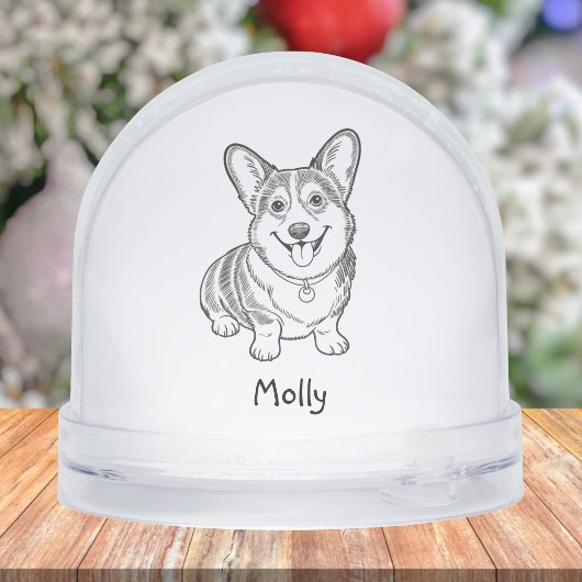 Personalized Corgi Dog Christmas Schneekugeln