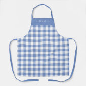 Personalized Cornflower Blue Gingham Check Pattern Schürze (Vorderseite)