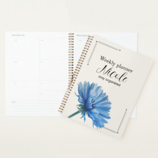 Personalized Cornflower Weekly Planner  Planer