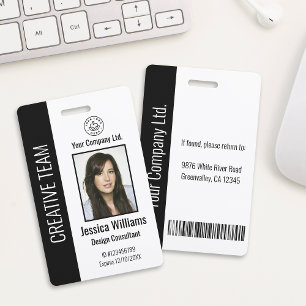 Personalized Corporate Employee ID Badge Black Ausweis
