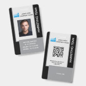 Personalized Corporate Employee ID Badge black Ausweis (Vorder- & Rückseite)