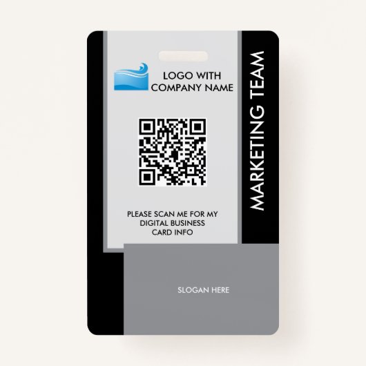 Personalized Corporate Employee ID Badge black Ausweis (Rückseite)