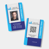 Personalized Corporate Employee ID Badge Blue Ausweis (Vorder- & Rückseite)