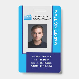 Personalized Corporate Employee ID Badge Blue Ausweis
