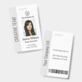 Personalized Corporate Employee ID Badge Gray Ausweis (Vorder- & Rückseite)