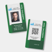 Personalized Corporate Employee ID Badge green Ausweis (Vorder- & Rückseite)