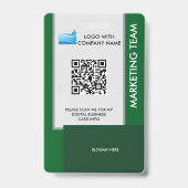 Personalized Corporate Employee ID Badge green Ausweis (Rückseite)