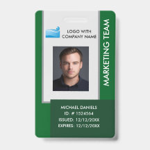 Personalized Corporate Employee ID Badge green