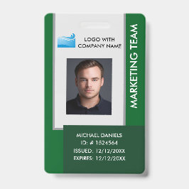 Personalized Corporate Employee ID Badge green Ausweis